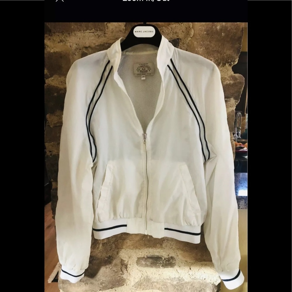 Armani Jeans white bomber windbreaker size S price firm!!!
